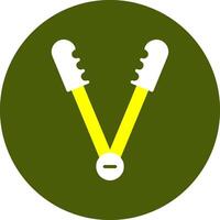 Tongs Corlorful Icon on a Green Background vector