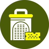 Cheese grater Corlorful Icon on a Green Background vector