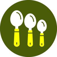 Measuring spoons Corlorful Icon on a Green Background vector