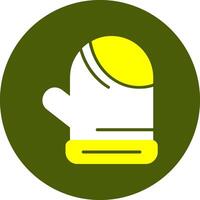 Oven mitts Corlorful Icon on a Green Background vector