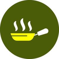 Frying pan Corlorful Icon on a Green Background vector