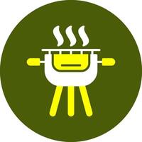Grill Corlorful Icon on a Green Background vector