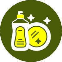 Dish washing Corlorful Icon on a Green Background vector