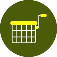 Deep fryer Corlorful Icon on a Green Background vector