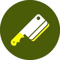 Butcher Knife Corlorful Icon on a Green Background vector