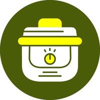 Slow cooker Corlorful Icon on a Green Background vector