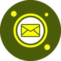 Mail Button Solid Style Color Icon vector