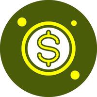 Settlement Button Solid Style Color Icon vector