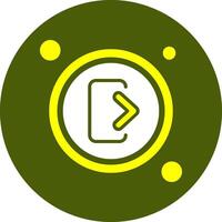 Sign Out Button Solid Style Color Icon vector