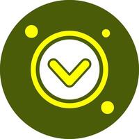 Navigation arrow down Solid Style Color Icon vector