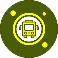 Bus Solid Style Color Icon vector