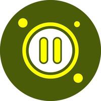 Pause Button Solid Style Color Icon vector