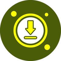 Download Button Solid Style Color Icon vector