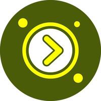 Navigation arrow right Solid Style Color Icon vector