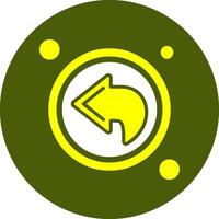 Back Button Solid Style Color Icon vector