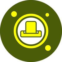 Print Button Solid Style Color Icon vector