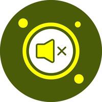 Mute Button Solid Style Color Icon vector
