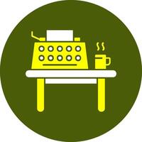 Writing desk Solid Style Colorful Icon vector