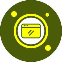 Browser Button Solid Style Color Icon vector