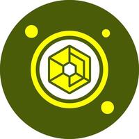 Spider Web Button Solid Style Color Icon vector