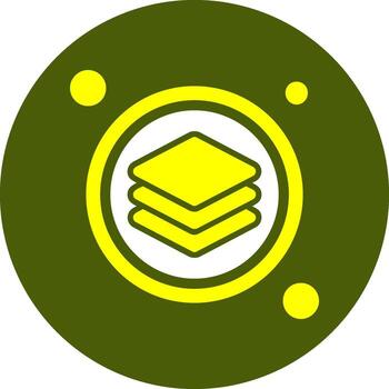 capa botón sólido estilo color icono vector