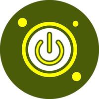 Power Button Solid Style Color Icon vector