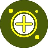 Add Button Solid Style Color Icon vector