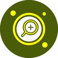 Zoom in Button Solid Style Color Icon vector
