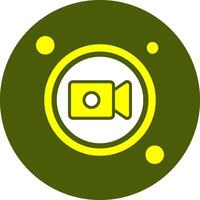Recorde Button Solid Style Color Icon vector