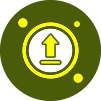 Upload Button Solid Style Color Icon vector
