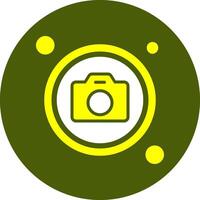 Capture Button Solid Style Color Icon vector