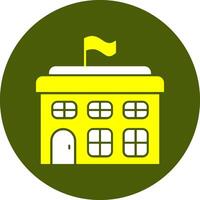 School building Solid Style Colorful Icon vector