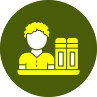 Librarian with a book Solid Style Colorful Icon vector