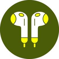 Earphones Solid Style Colorful Icon vector