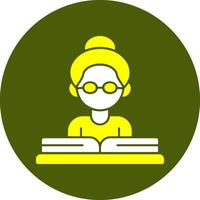 Teacher with a book Solid Style Colorful Icon vector
