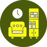 Reading nook Solid Style Colorful Icon vector