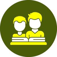 Group reading session Solid Style Colorful Icon vector