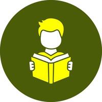 Adult reading Solid Style Colorful Icon vector