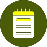 Writing pad Solid Style Colorful Icon vector
