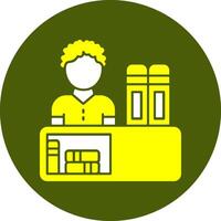 Library checkout counter Solid Style Colorful Icon vector