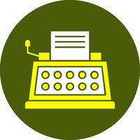 Typewriter Solid Style Colorful Icon vector