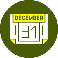 31 December Solid Style Colorful Icon vector