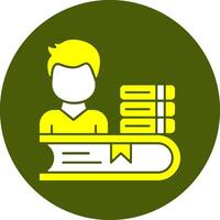 Student with books Solid Style Colorful Icon vector