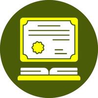 Literacy certificate Solid Style Colorful Icon vector