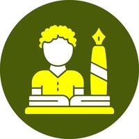 Author Solid Style Colorful Icon vector