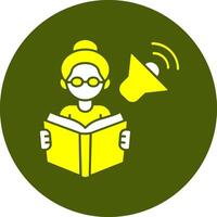 Teacher reading aloud Solid Style Colorful Icon vector