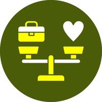 Work Life Balance Solid Style Colorful Icon vector