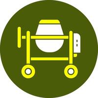 Cement Mixer Solid Style Colorful Icon vector