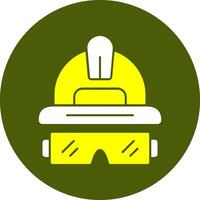 Workers Helmet Solid Style Colorful Icon vector