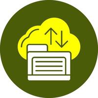 Cloud storage Solid Style Colorful Icon vector
